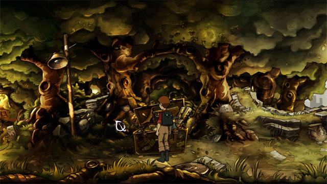 From the impossible trunk take a poster - A summer day - Walkthrough - The Night of the Rabbit - Game Guide and Walkthrough