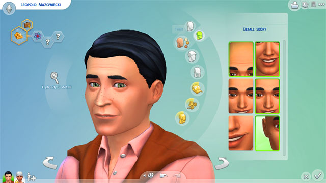 In skin details you can edit some additional elements like wrinkles, birthmarks, freckles etc - The Sims 4: Appearance - body shape, face, hats, make-up - Creating a Sim - Sims 4 Guide