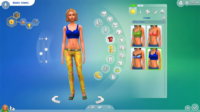 If you decide to choose your own outfit, you have a multitude of possibilities - The Sims 4: Clothes - body shape, top, full body, bottom, shoes - Creating a Sim - Sims 4 Guide