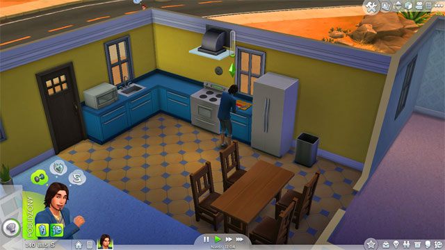 One of the key rooms is the kitchen, initially combined with the dining room - The Sims 4: Furnishing a house - The house - Sims 4 Guide