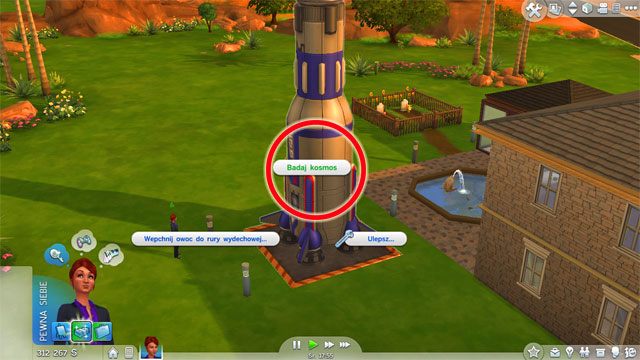 To go to the outer space you just need to click on a rocket and choose the Study the outer space option - The Sims 4: Rocket Science - tips - Skills - Sims 4 Guide