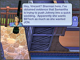 Just as before, you will have to wait for the courier to show up (#1) - Chapter 6 - Scenario 2 - The Sims Life Stories - Game Guide and Walkthrough