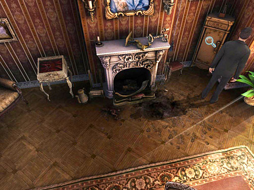 Take a look also on the safe in the right corner of room - Examine all traces in the marquis music room | The Marquis Residence - The Marquis Residence - The Testament of Sherlock Holmes Game Guide