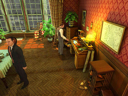 When inspector leaves, approach the desk on the left from the door as a Watson and pick up a map of London - Examine an Authenticity of the Necklace | The Marquis Residence - The Marquis Residence - The Testament of Sherlock Holmes Game Guide