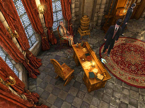 Pick up a broken vial from behind the desk - Examine all important traces and evidences | The Murder in Diocese of Knightsbridge - The Murder in Diocese of Knightsbridge - The Testament of Sherlock Holmes Game Guide