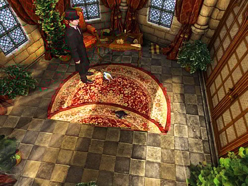 Then roll up a bit of carpet - Discover the Priests Secret | The Murder in Diocese of Knightsbridge - The Murder in Diocese of Knightsbridge - The Testament of Sherlock Holmes Game Guide