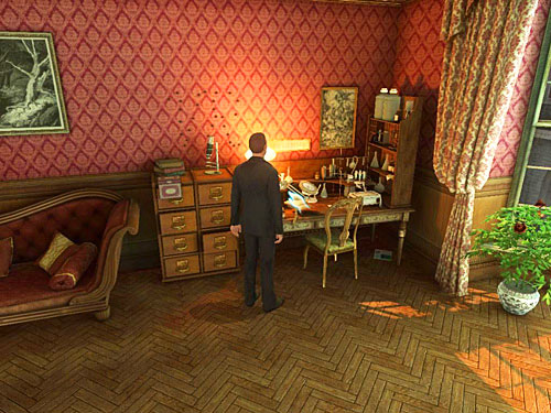 Approach the laboratory table (on the left from window) and click on the device on it - Check the Collected Evidences | The Murder in Diocese of Knightsbridge - The Murder in Diocese of Knightsbridge - The Testament of Sherlock Holmes Game Guide