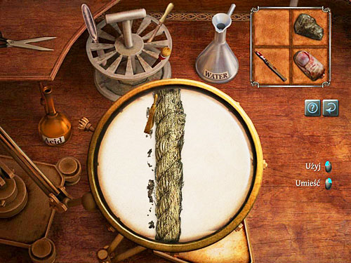 In the zoom, click on the part of rope, it will appear on a round support in the middle - Check the Collected Evidences | The Murder in Diocese of Knightsbridge - The Murder in Diocese of Knightsbridge - The Testament of Sherlock Holmes Game Guide