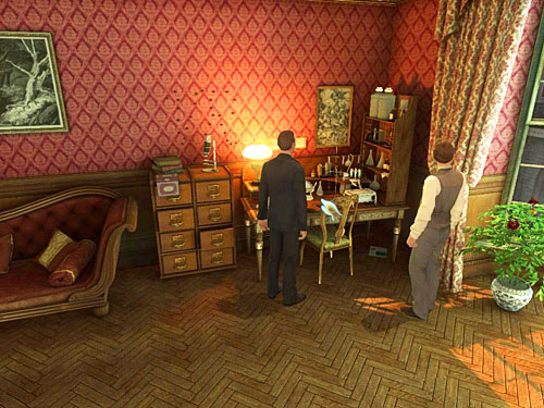 When Sherlock stands up, click on the book to finish the analysis - Second Deduction Board | The Murder in Diocese of Knightsbridge - The Murder in Diocese of Knightsbridge - The Testament of Sherlock Holmes Game Guide
