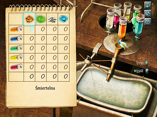 Then, click on the remaining test-tubes so they move over a beaker - Examine the Poison | The Murder in Diocese of Knightsbridge - The Murder in Diocese of Knightsbridge - The Testament of Sherlock Holmes Game Guide