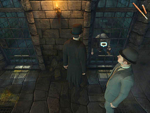 Now go downstairs to basement and get under Schielmans cell - Launch the Alarm | Escape From Westgate Prison - Escape From Westgate Prison - The Testament of Sherlock Holmes Game Guide