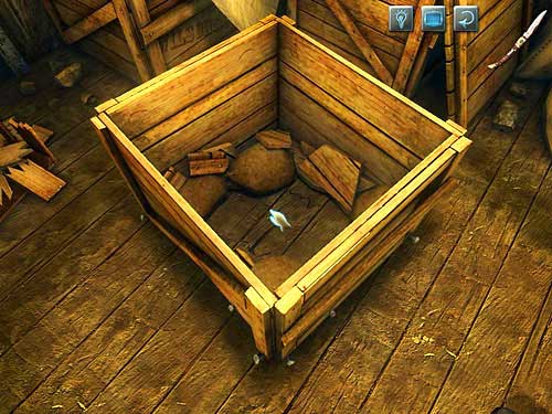 Below you can see a crack in a chest - Search the Shed | Slaughter in Whitechapel - Slaughter in Whitechapel - The Testament of Sherlock Holmes Game Guide