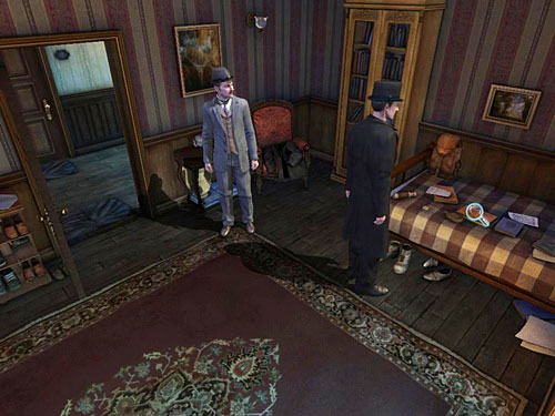 Notice a mess on the bed - Search a Henrys Room | Robbery in Kensington Gardens - Robbery in Kensington Gardens - The Testament of Sherlock Holmes Game Guide