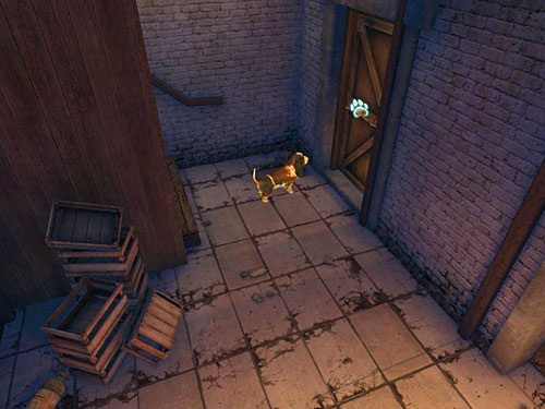 Throw down a metal bar which blocks a door and let Holmes get inside - Get to the Building and Leave It Using Other Way | Accident at Stinging Street - Accident at Stinging Street - The Testament of Sherlock Holmes Game Guide