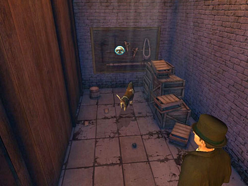 From under a big gate go to the similar vis-a-vis and turn left - Get to the Building and Leave It Using Other Way | Accident at Stinging Street - Accident at Stinging Street - The Testament of Sherlock Holmes Game Guide