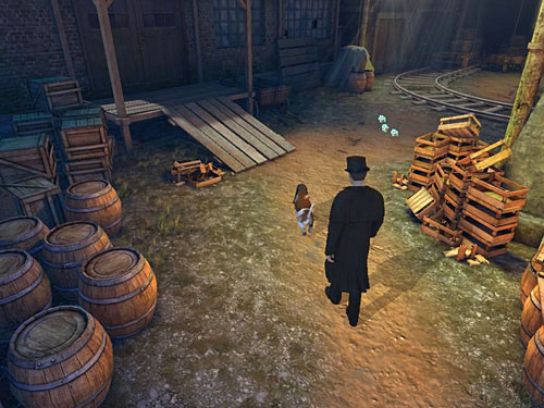 Then go right, to the rail tracks - Get Behind the Gate | Accident at Stinging Street - Accident at Stinging Street - The Testament of Sherlock Holmes Game Guide