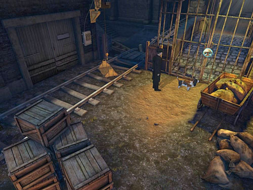 Go along the path on right from the track, until you get under a closed gate - Get Behind the Gate | Accident at Stinging Street - Accident at Stinging Street - The Testament of Sherlock Holmes Game Guide