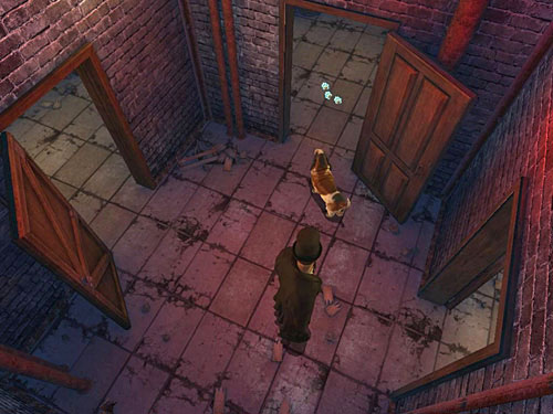 Go through them to violet-lighted room, where you should turn right - Go to the Factory Site and Find Henry | Accident at Stinging Street - Accident at Stinging Street - The Testament of Sherlock Holmes Game Guide