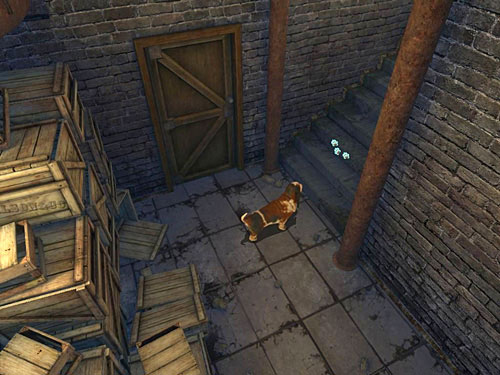 Climb on them and run until Toby sees a cat - Go to the Factory Site and Find Henry | Accident at Stinging Street - Accident at Stinging Street - The Testament of Sherlock Holmes Game Guide