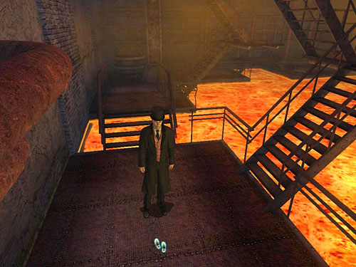 Climb down, turn left and go forward - Go to the Factory Site and Find Henry | Accident at Stinging Street - Accident at Stinging Street - The Testament of Sherlock Holmes Game Guide