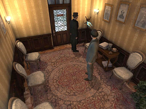 So take a peg from a stand and use it to open a top of a box - Get Rid of a Secretary | O. Farleys Office - O. Farleys Office - The Testament of Sherlock Holmes Game Guide