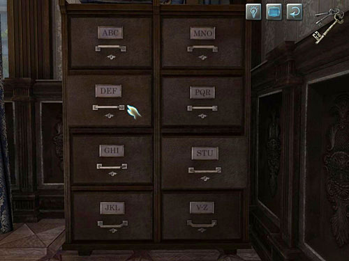 Finally, using a key, Holmes can open a DEF drawer - Read a Note | O. Farleys Office - O. Farleys Office - The Testament of Sherlock Holmes Game Guide