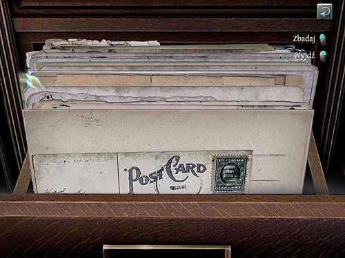 Pick up a document which has a left corner covered with a blue ink from a ribbon - Read a Note | O. Farleys Office - O. Farleys Office - The Testament of Sherlock Holmes Game Guide