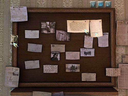 Get interested in the board hanging behind a journalists desk - Read a Note | O. Farleys Office - O. Farleys Office - The Testament of Sherlock Holmes Game Guide