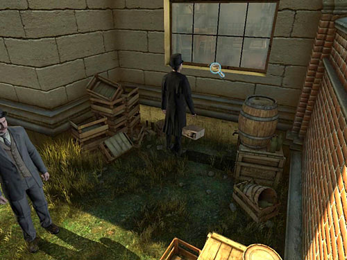 Get interested in a closed kitchen window: Holmes decides that he need a thin pin to open it - Get to the Judges House | Explosion in Becketts Residence - Explosion in Becketts Residence - The Testament of Sherlock Holmes Game Guide