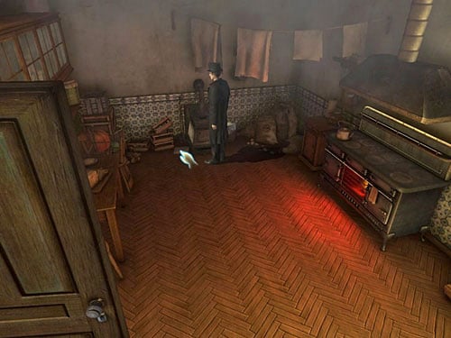 One of them can be found in kitchen, nearby crates under the wall, under some rag - Find Stolen Rowlocks | Explosion in Becketts Residence - Explosion in Becketts Residence - The Testament of Sherlock Holmes Game Guide