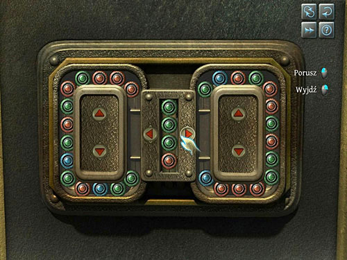 With a red arrows (up, down) rearrange balls on left, to move 3 green and 1 red middle and then to the right - Open the Safe | Explosion in Becketts Residence - Explosion in Becketts Residence - The Testament of Sherlock Holmes Game Guide
