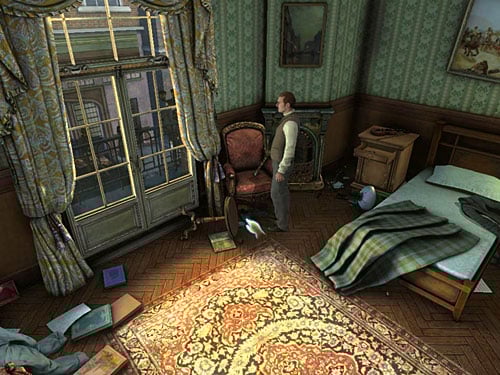 Take boots from under the armchair, - Complete Three Disguises | Hideout in Whitechapel - Hideout in Whitechapel - The Testament of Sherlock Holmes Game Guide