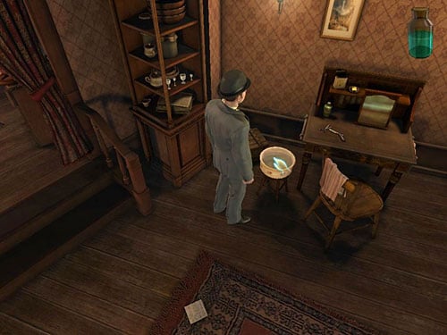 and mix it with water from a bowl standing nearby Holmes dresser - Open a Case | Hideout in Whitechapel - Hideout in Whitechapel - The Testament of Sherlock Holmes Game Guide