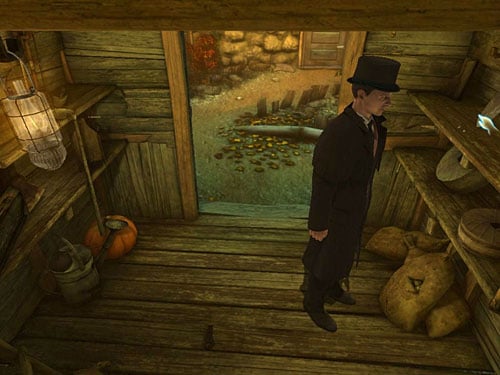 Return to shed - Check a Broken Floorboard | A Fire in Sawmill - A Fire in Sawmill - The Testament of Sherlock Holmes Game Guide