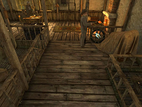 Switch on Watson and find a gear nearby barrier by chimney - Destroy False Wall (2) | A Fire in Sawmill - A Fire in Sawmill - The Testament of Sherlock Holmes Game Guide