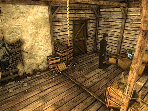 Then go to the exit and take a petrol from a bench - Destroy False Wall (2) | A Fire in Sawmill - A Fire in Sawmill - The Testament of Sherlock Holmes Game Guide