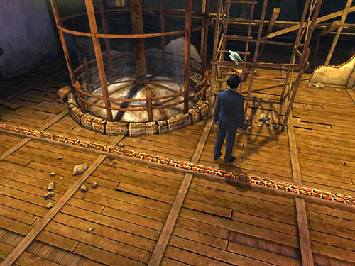 After getting on a roof, leave a car and head to a big reservoir (opposite the car cable) - Find Out, What Is Happening in the Warehouse | A Grand Final in the Fun Fair - A Grand Final in the Fun Fair - The Testament of Sherlock Holmes Game Guide