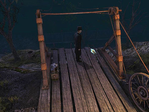 Head to the platform of cable car and pick up iron ladder released from under the car (on the right) - Get to the Fun Fair | A Grand Final in the Fun Fair - A Grand Final in the Fun Fair - The Testament of Sherlock Holmes Game Guide