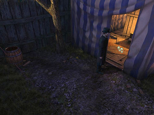 Sherlock will land next to the white-blue tent - Get to the Fun Fair | A Grand Final in the Fun Fair - A Grand Final in the Fun Fair - The Testament of Sherlock Holmes Game Guide