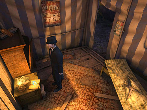 Look at a account books, on the shelf next to the lamp - Open a Secret Box | A Grand Final in the Fun Fair - A Grand Final in the Fun Fair - The Testament of Sherlock Holmes Game Guide