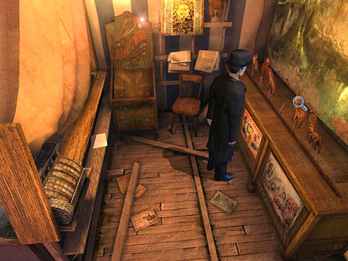 Look at wooden animal figures on the shelf - Open a Secret Box | A Grand Final in the Fun Fair - A Grand Final in the Fun Fair - The Testament of Sherlock Holmes Game Guide