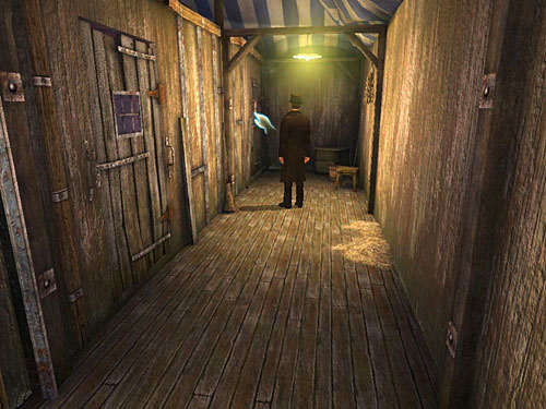 Enter cage at the end of corridor - Get Rid of the First Guard | A Grand Final in the Fun Fair - A Grand Final in the Fun Fair - The Testament of Sherlock Holmes Game Guide