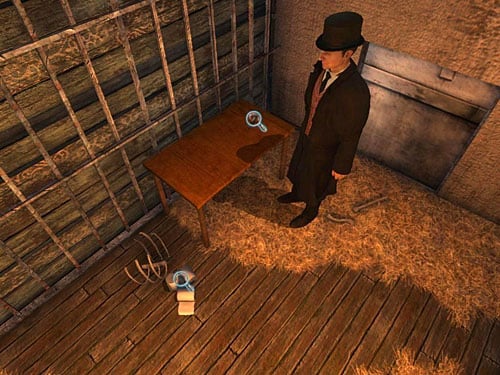 Notice a syringe and bandages - Get Rid of the First Guard | A Grand Final in the Fun Fair - A Grand Final in the Fun Fair - The Testament of Sherlock Holmes Game Guide