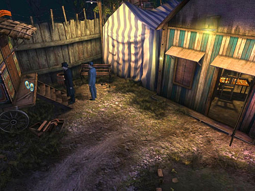 The green one is the most interesting, because of smoke going out of the chimney - Find Anarchists | A Grand Final in the Fun Fair - A Grand Final in the Fun Fair - The Testament of Sherlock Holmes Game Guide