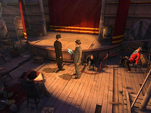 When its done, walk under the stage and pick up diamond ring which a prince lost - Eliminate the Prince Woodville | A Grand Final in the Fun Fair - A Grand Final in the Fun Fair - The Testament of Sherlock Holmes Game Guide