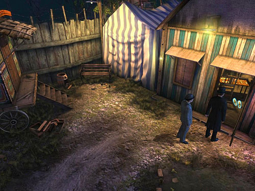 Look into the shite-green strapped tent - Lure Anarchists Out | A Grand Final in the Fun Fair - A Grand Final in the Fun Fair - The Testament of Sherlock Holmes Game Guide