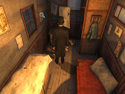 On the wall, right of window, you see a wanted poster for three brother - Lure Anarchists Out | A Grand Final in the Fun Fair - A Grand Final in the Fun Fair - The Testament of Sherlock Holmes Game Guide