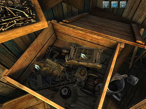 From an open crate on the second table pick up copper wire and radio set - Make a Bomb | A Grand Final in the Fun Fair - A Grand Final in the Fun Fair - The Testament of Sherlock Holmes Game Guide