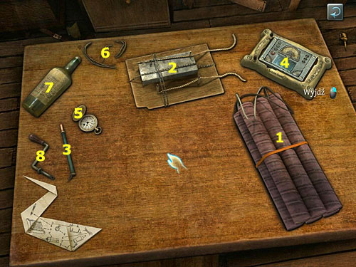 According to the scheme, take dynamite and place it in the middle (1) - Make a Bomb | A Grand Final in the Fun Fair - A Grand Final in the Fun Fair - The Testament of Sherlock Holmes Game Guide