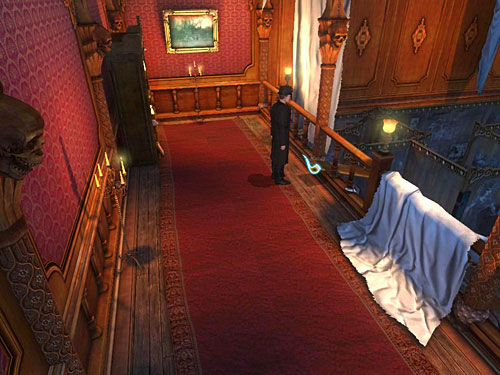 Now walk on a plank leaned against a balustarde (dont click it, just approach it and Holmes will walk on it automatically) - Get to the Other Side of Gallery | A Grand Final in the Fun Fair - A Grand Final in the Fun Fair - The Testament of Sherlock Holmes Game Guide